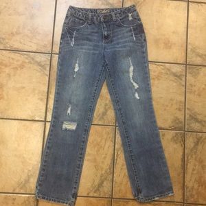 JUSTICE DISTRESSED JEANS SIZE 12 Blue